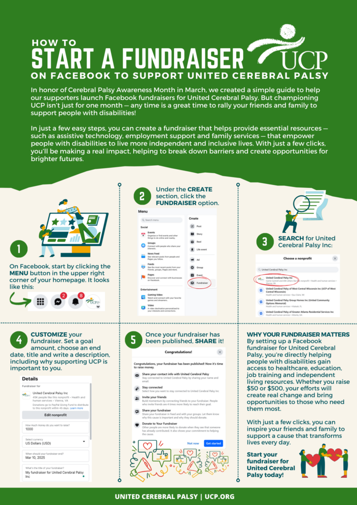 2025 Facebook Fundraiser Guide for Cerebral Palsy Awareness Month