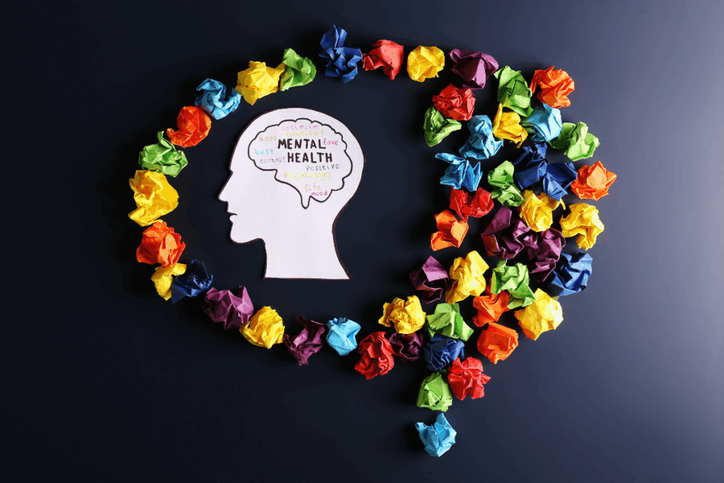 image of head that says mental health