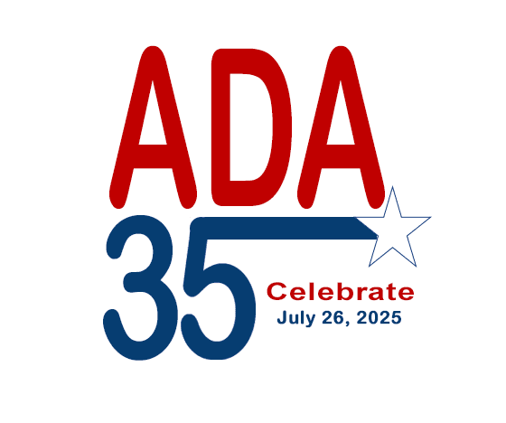 ADA logo featuring red letters and the number 35 in honor of the 35 anniversary