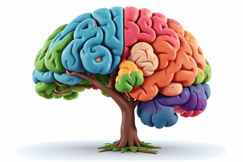 a colorful brain that looks like a tree
